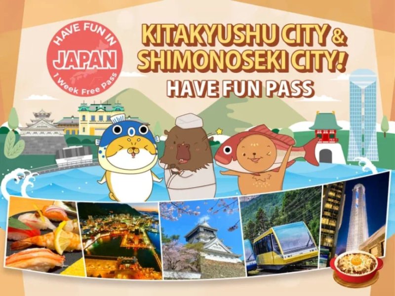 Have Fun in Kitakyushu City & Shimonoseki City Pass 1 Week Free Pass (W)